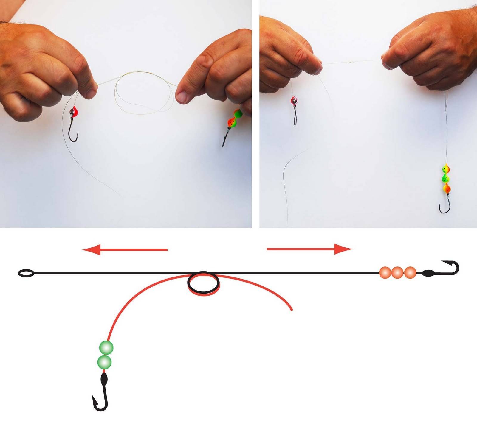 Как собрать поплавковую удочку с двумя крючками, разные способы привязывания поводков