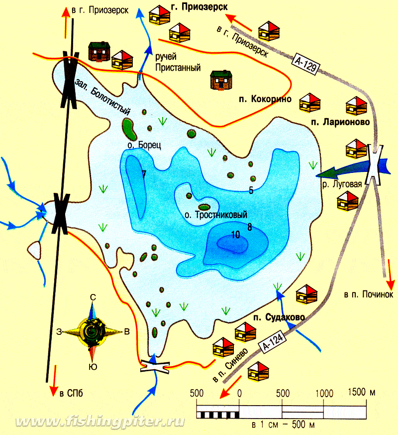 Карта рыболовных мест ленинградской области