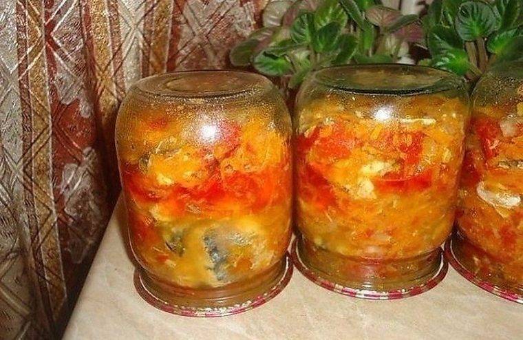Скумбрия с овощами на зиму - рецепт домашней консервы с фото