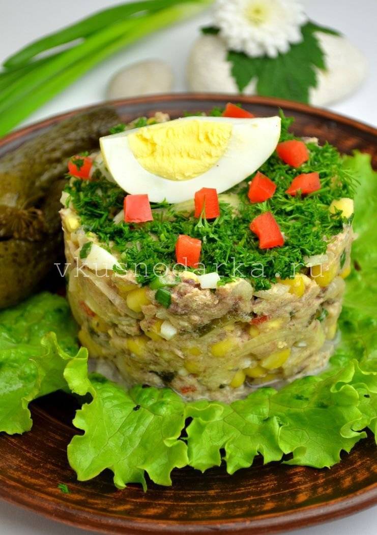 Салат из рыбных консервов - 119 рецептов приготовления пошагово - 1000.menu
