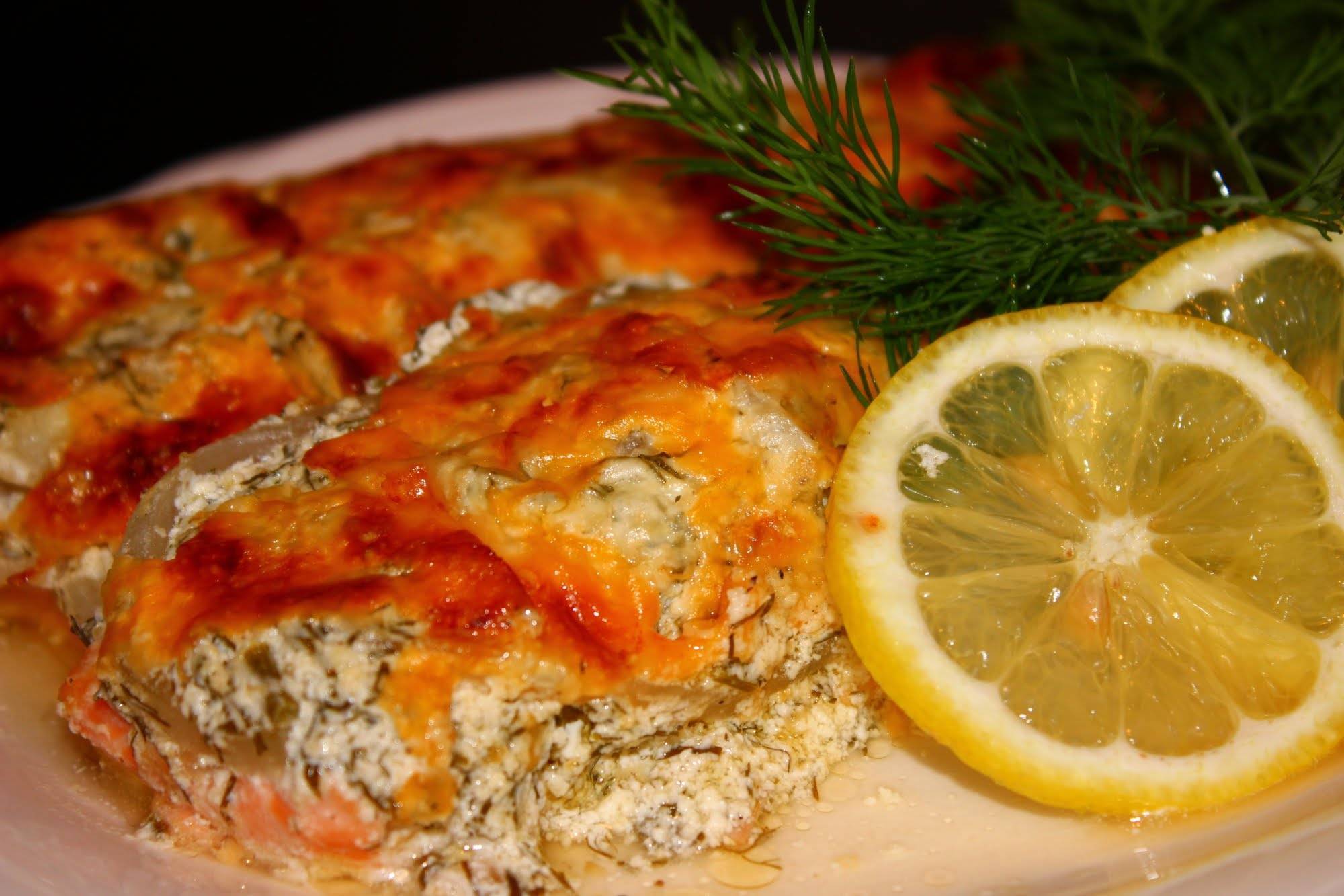 Блюдо из красной рыбы в духовке рецепты с фото